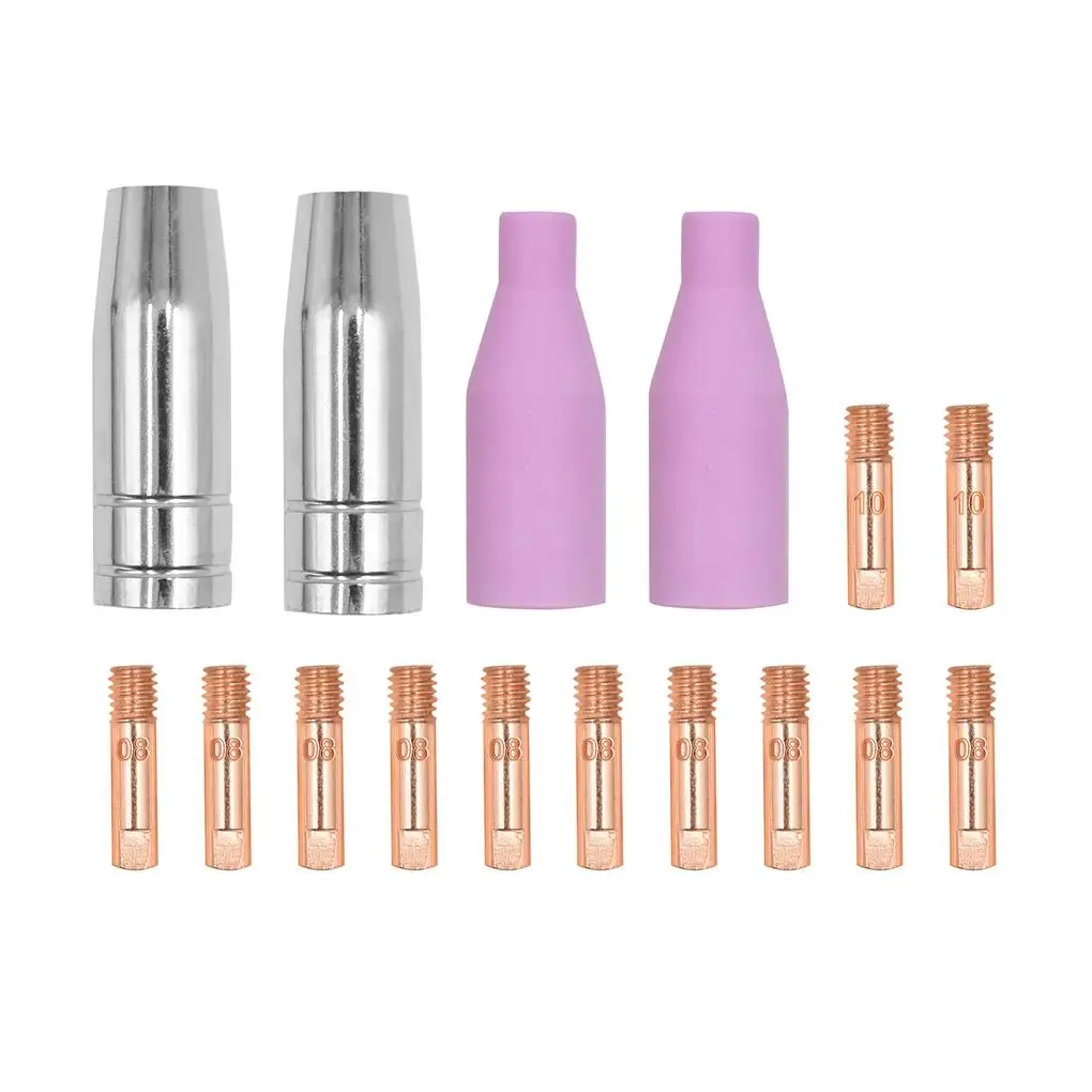 16PCS Firm Mig Torch Welding Gun Accessories Exquisite Conductive Nozzles Copper Nozzles Ceramic Nozzles for Processing
16PCS Firm Mig Torch Welding Gun Accessories Exquisite Conductive Nozzles Copper Nozzles Ceramic Nozzles for Processing