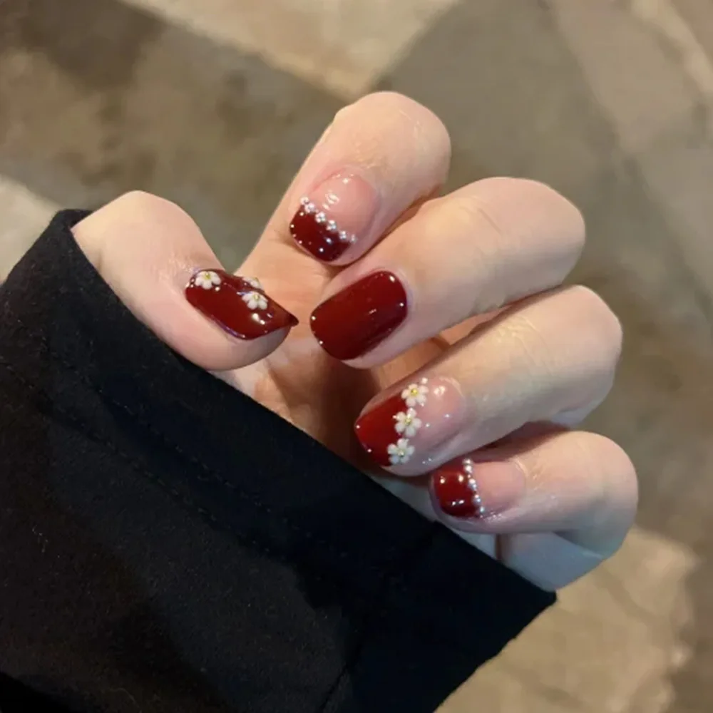24PCS Short Press On Nails Korean With Designs Acrylic Cute Pearl & Flowers Design Full Coverage Nails Free Shipping Itmes
24PCS Short Press On Nails Korean With Designs Acrylic Cute Pearl & Flowers Design Full Coverage Nails Free Shipping Itmes