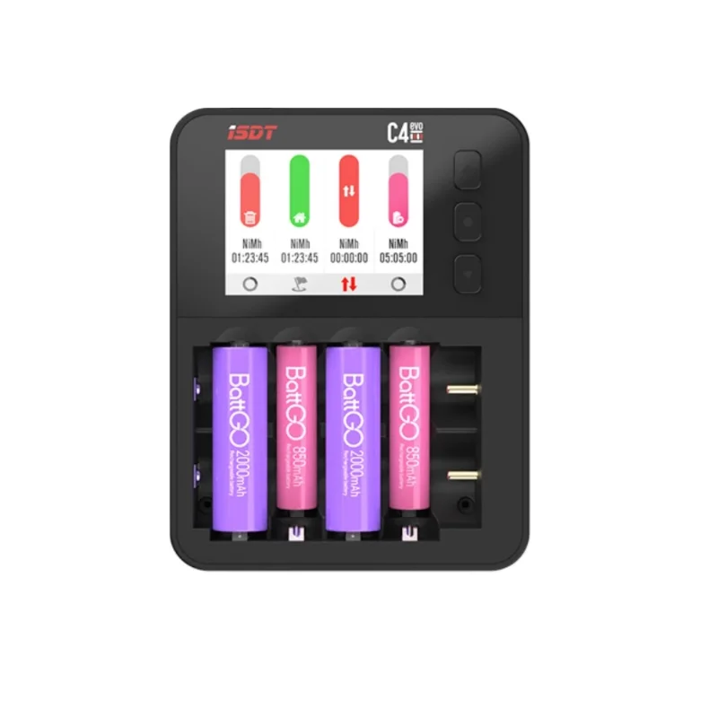 Интеллектуальное зарядное устройство ISDT C4 EVO с выходом Type-C QC3.0 для литий-ионных батарей AA AAA с экраном IPS
Интеллектуальное зарядное устройство ISDT C4 EVO с выходом Type-C QC3.0 для литий-ионных батарей AA AAA с экраном IPS