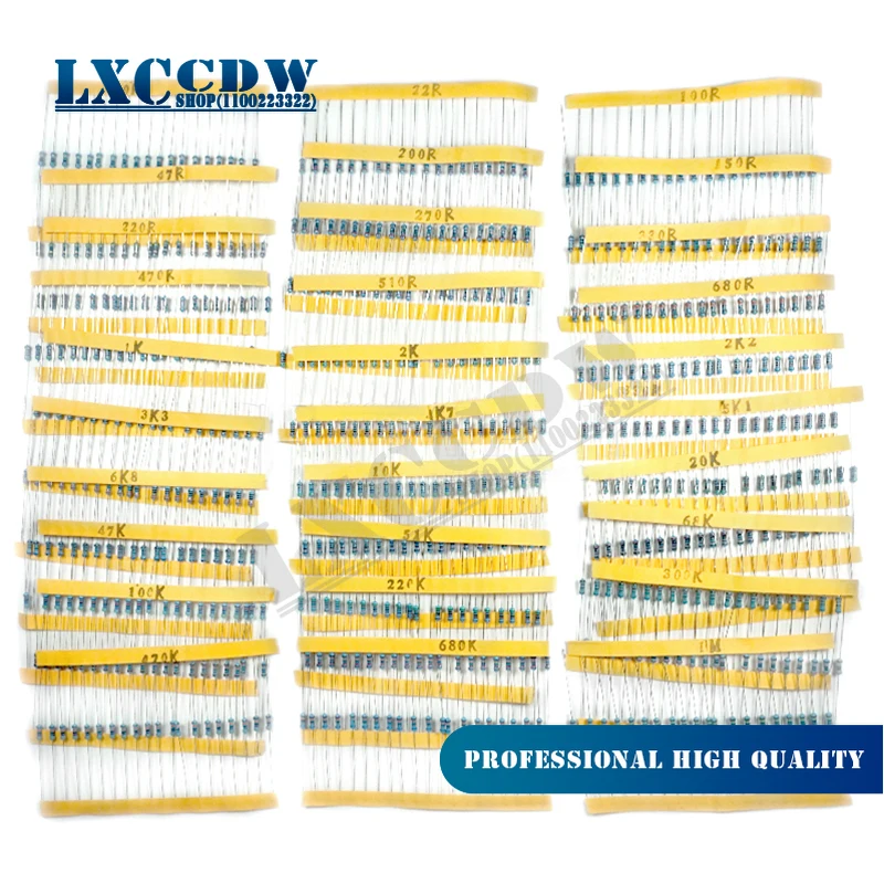 20pcs*30values=600pcs Metal Film Resistor Assorted Kit 1% 1/4W 10 Ohm ~1M Ohm new and
20pcs*30values=600pcs Metal Film Resistor Assorted Kit 1% 1/4W 10 Ohm ~1M Ohm new and