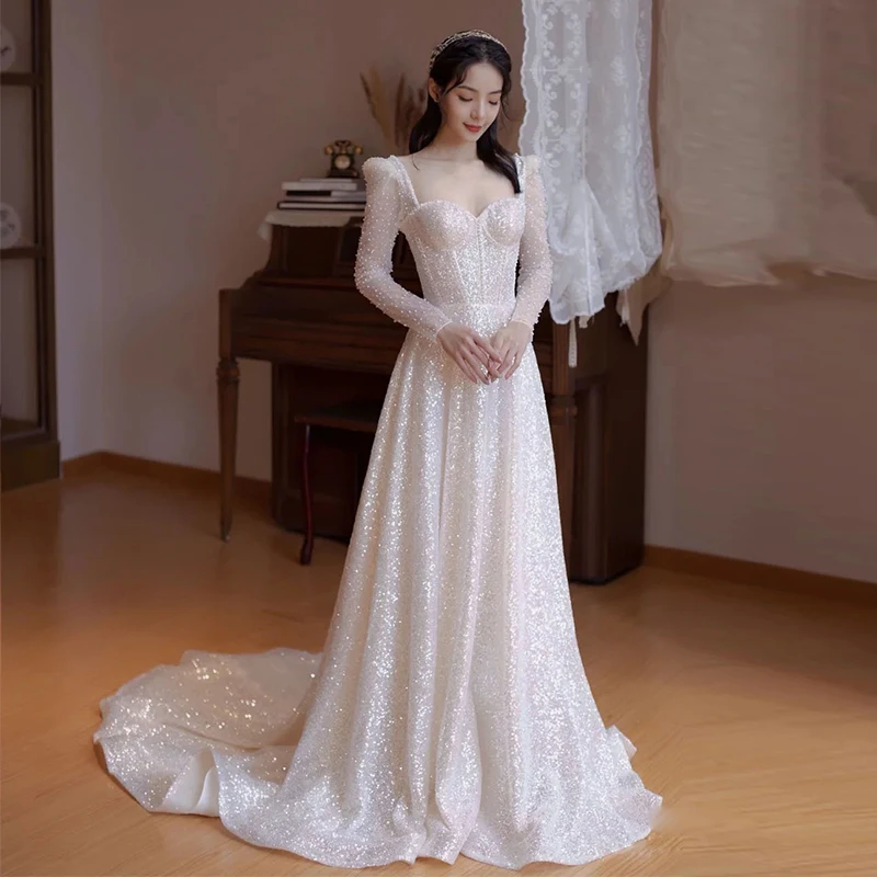 Luxury Bling Strapless Long Evening Dress for Wedding Party Small Trailing Beading Sequined Backless Prom Birthday Dresses
Luxury Bling Strapless Long Evening Dress for Wedding Party Small Trailing Beading Sequined Backless Prom Birthday Dresses