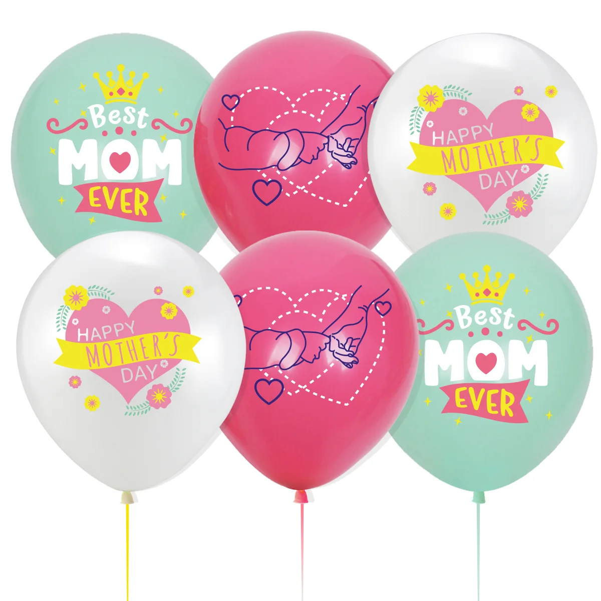 

10pcs/set 12inch Happy Mothers Day Balloon Best Mom Latex Balloon Mother's Day Party Decoration Favors Supplies