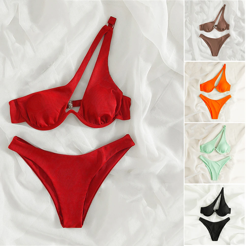 Women One Shoulder Sport Bikini Set High Waisted Swimsuit Crop Top Bathing Suit High Waisted Bikini MC889
Women One Shoulder Sport Bikini Set High Waisted Swimsuit Crop Top Bathing Suit High Waisted Bikini MC889