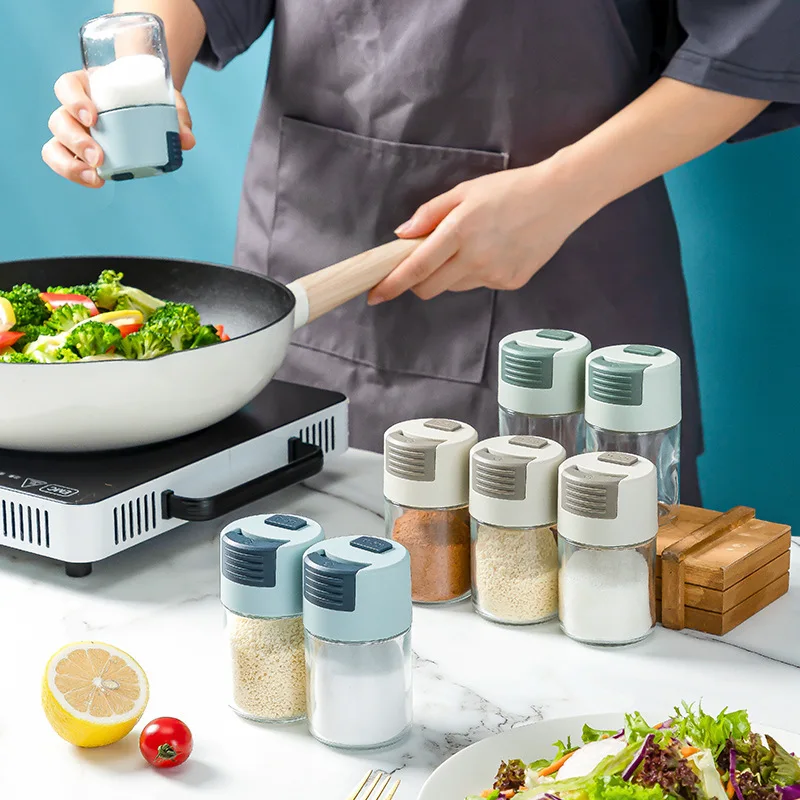 Salt Pepper Shakers Bottle Measurable Kitchen Press-Type Quantitative Salt Glass Condiment Bottle Barbecue Shaker Can Canister
Salt Pepper Shakers Bottle Measurable Kitchen Press-Type Quantitative Salt Glass Condiment Bottle Barbecue Shaker Can Canister
