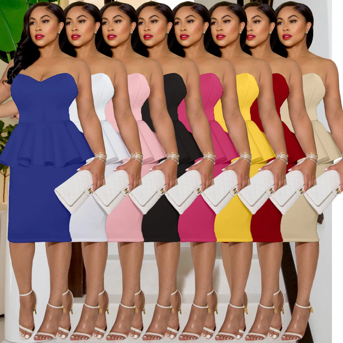 Elegant OL Dresses Women Wrap Smocked Containing Chest Cotton Patchwork Ruffle Knee Dresses Zipper Open Party Sexy Midi Dress
Elegant OL Dresses Women Wrap Smocked Containing Chest Cotton Patchwork Ruffle Knee Dresses Zipper Open Party Sexy Midi Dress