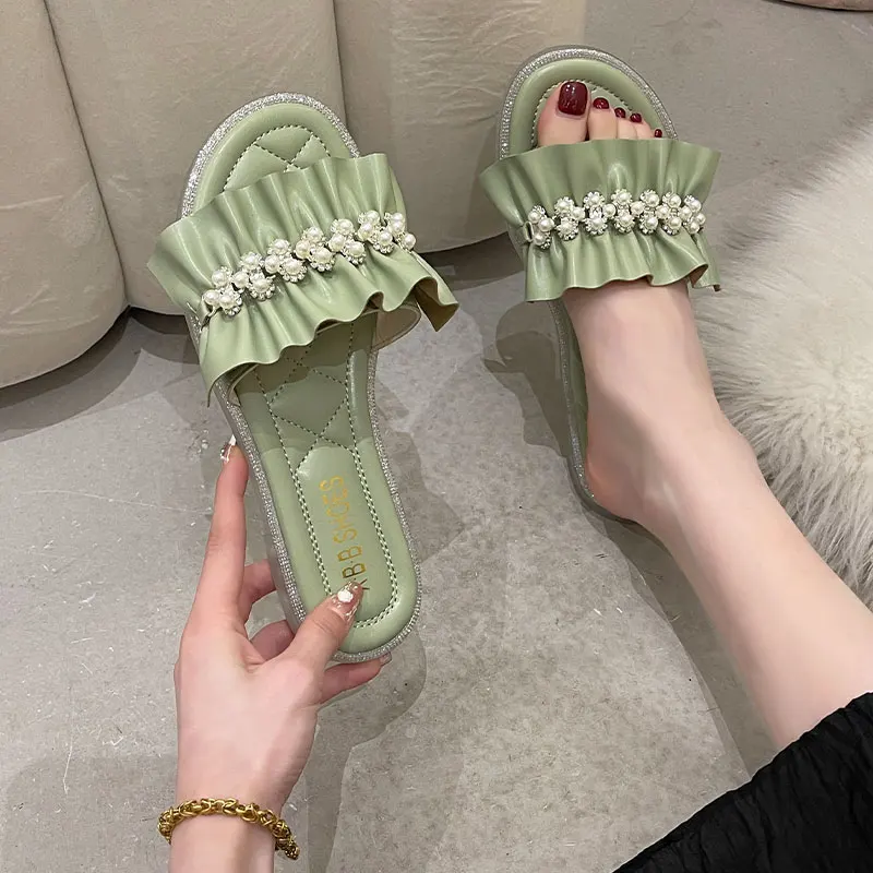 String Bead Slippers Soft Shoes Woman 2022 Pantofle Low Luxury Slides Comfort Flat New Designer Rubber Fashion PU Basic Shoes W
String Bead Slippers Soft Shoes Woman 2022 Pantofle Low Luxury Slides Comfort Flat New Designer Rubber Fashion PU Basic Shoes W
