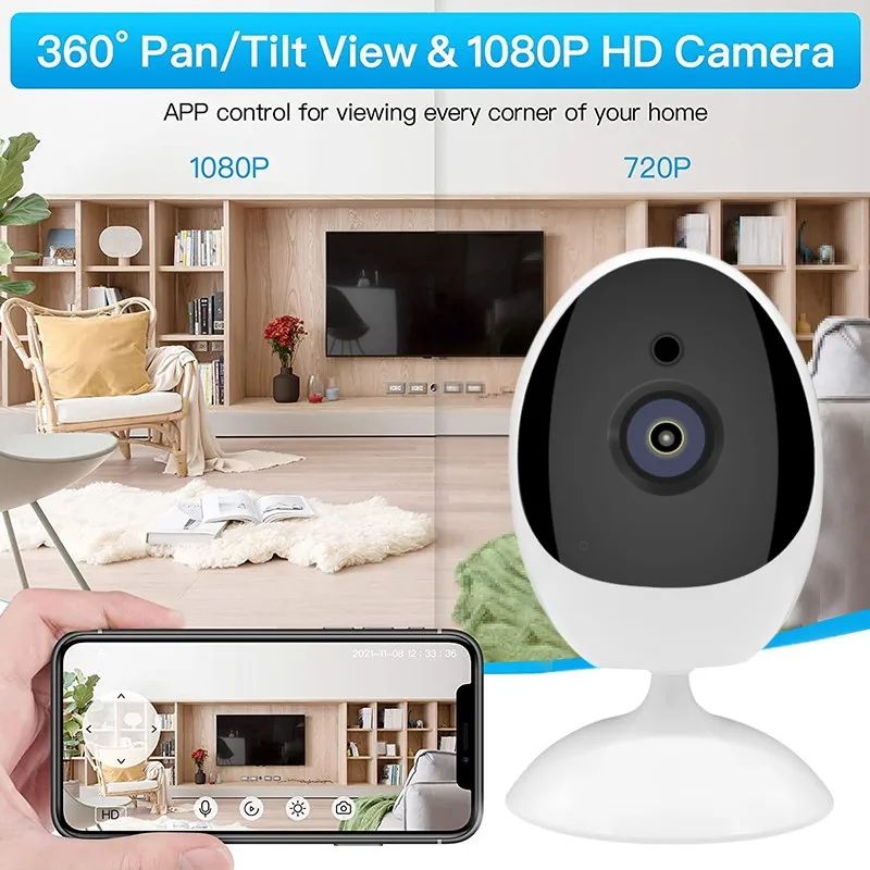 

HD 1080P Wi-Fi IP-камера с автоматическим отслеживанием системы видеонаблюдения, детский монитор для домашних животных, умная домашняя защита, вну...