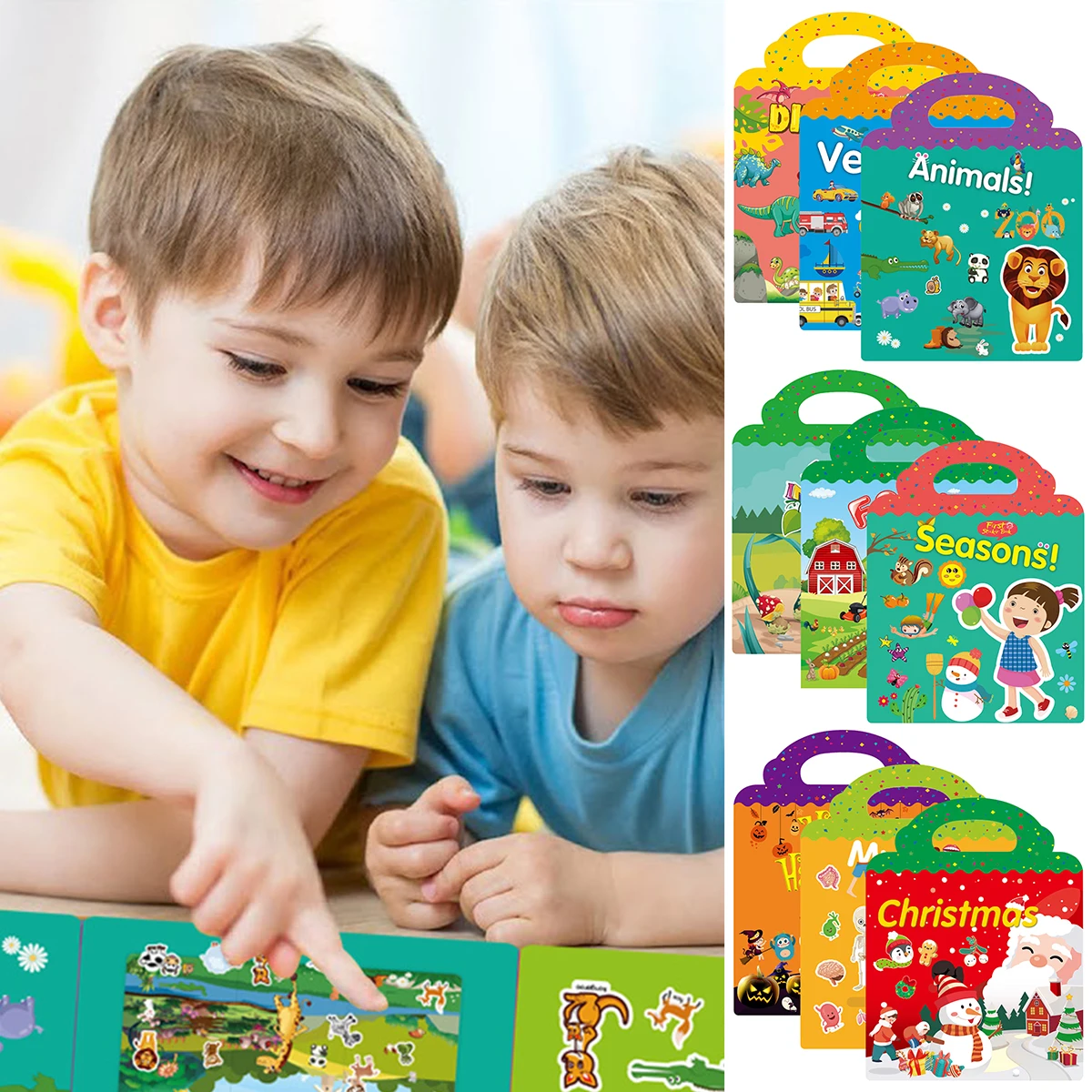 Sticker Books Improve Fine Motor Skills Reusable and Cute Sticker Activity Book Creativity Development Quiet Paste Book
Sticker Books Improve Fine Motor Skills Reusable and Cute Sticker Activity Book Creativity Development Quiet Paste Book