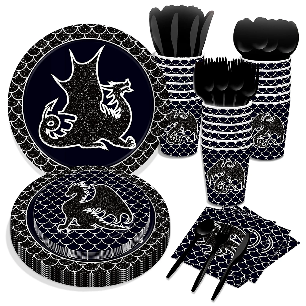 Kids Black Dragon Birthday Cartoon Dinosaur Dino Party Disposable Tableware Sets Plates Napkin Jungle Baby Shower Party Supplies
Kids Black Dragon Birthday Cartoon Dinosaur Dino Party Disposable Tableware Sets Plates Napkin Jungle Baby Shower Party Supplies