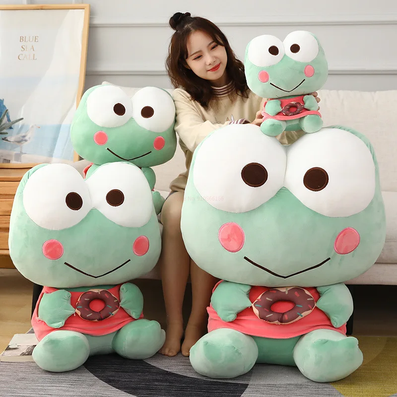 

Sanrio Kawaii Donut Pond Kero Kero Keroppi Plush Toy Stuffed Animals Frog Doll Cartoon Cute Room Decor Anime Peluche Toy Gift