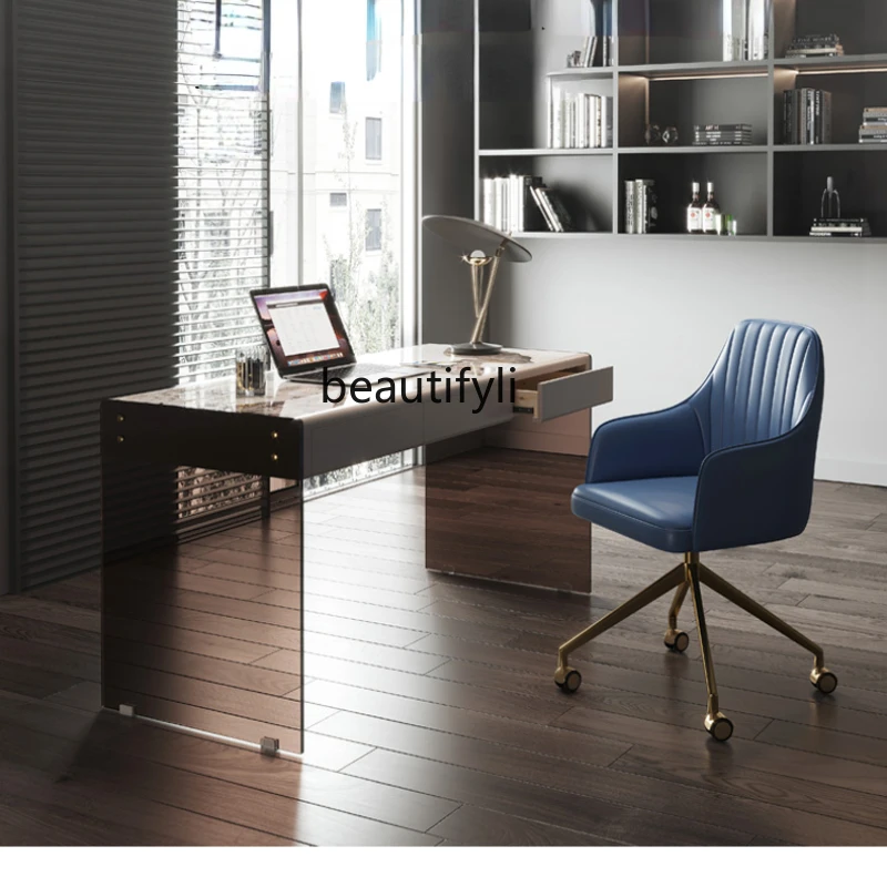 yj Italian Minimalist Desk Modern Minimalist Bedroom and Household Desk Stone Plate Glass Computer Desk
yj Italian Minimalist Desk Modern Minimalist Bedroom and Household Desk Stone Plate Glass Computer Desk