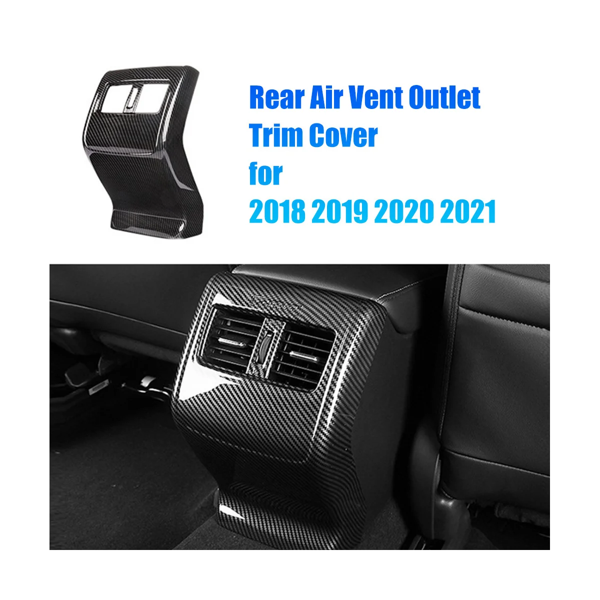 

Car Rear Air Condition Vent Frame Trim Panel for Honda Accord 2018-2021 Air Outlet Anti-Kick Trim Cover ABS Carbon Fiber