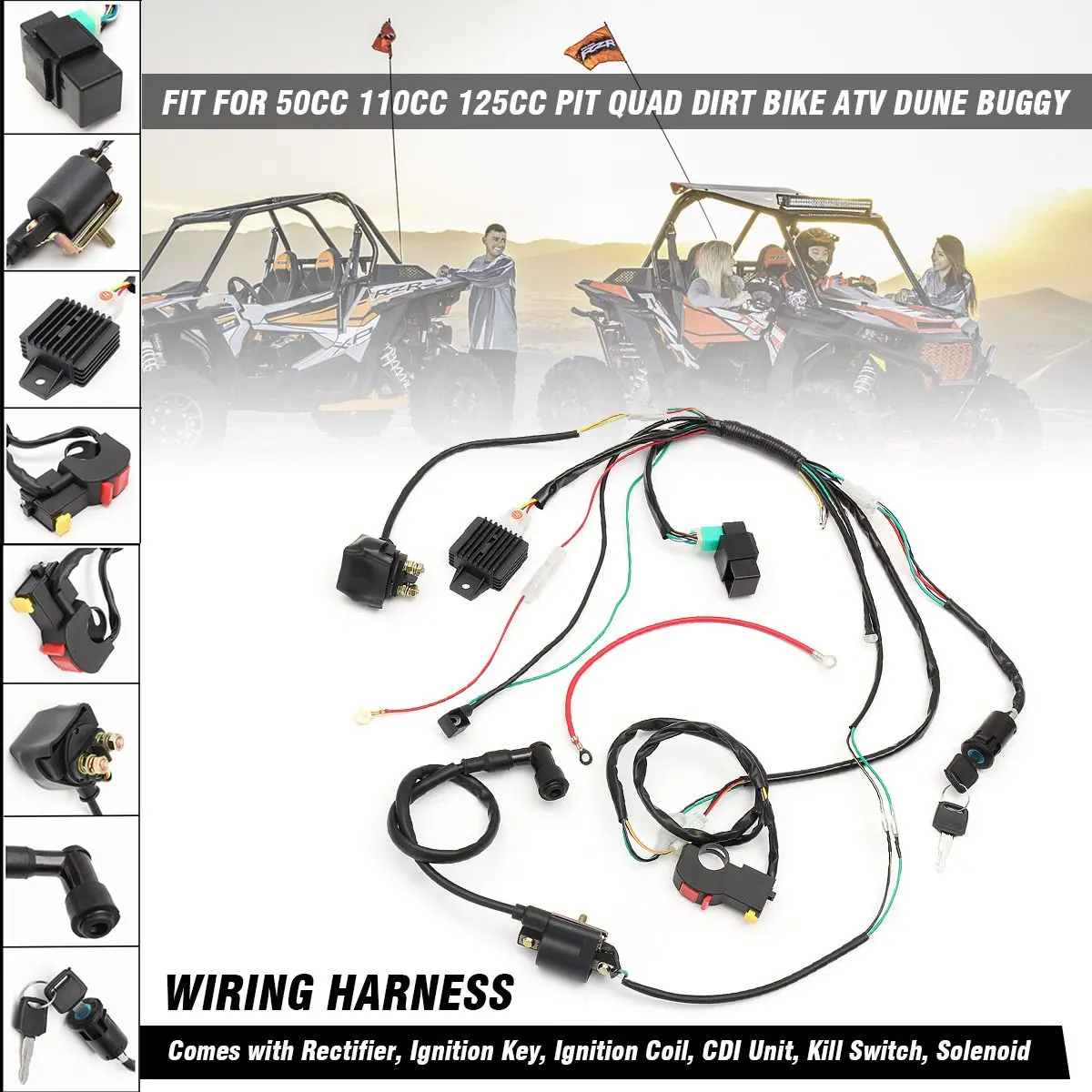 Motorcycle CDI Wiring Harness Loom Solenoid Ignition Coil Rectifier For 50cc 110cc 125cc PIT Quad Dirt Bike ATV Motorcycle Parts
Motorcycle CDI Wiring Harness Loom Solenoid Ignition Coil Rectifier For 50cc 110cc 125cc PIT Quad Dirt Bike ATV Motorcycle Parts