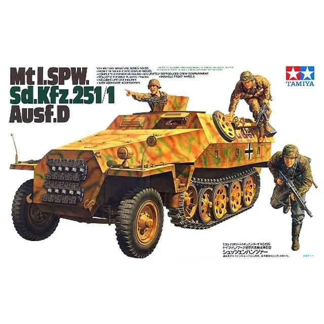 Tamiya 35195 1/35 Scale Model Kit WWII German Half-Track SPW Sd.Kfz.251/1 Ausf.D
Tamiya 35195 1/35 Scale Model Kit WWII German Half-Track SPW Sd.Kfz.251/1 Ausf.D