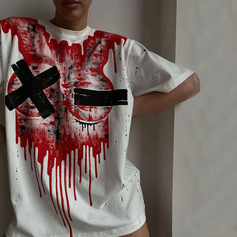 Oversized T Shirts Summer Women Fashion O-Neck Y2K Print Short Sleeve Tops 2022 New White Casual Loose Graphic Tee Black
Oversized T Shirts Summer Women Fashion O-Neck Y2K Print Short Sleeve Tops 2022 New White Casual Loose Graphic Tee Black