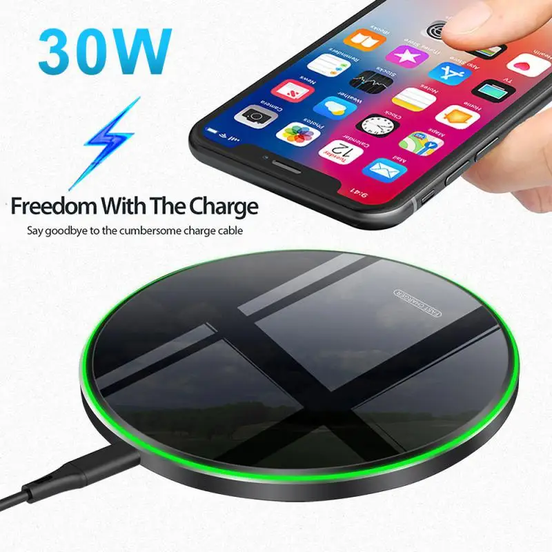 30w Qi Wireless Charger For Mi 9 Mirror Wireless Charging Pad Fast Charger For iPhone 11 X XS Max XR 8 Plus
30w Qi Wireless Charger For Mi 9 Mirror Wireless Charging Pad Fast Charger For iPhone 11 X XS Max XR 8 Plus