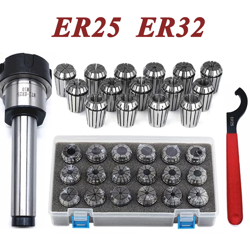 Пружинные зажимы ER25 ER32 MT4 MT3 MT2 M12 1 шт. гаечный ключ цанговый патрон Держатель конус