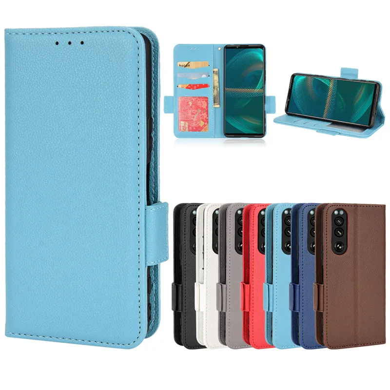 

1pcs/Lot For Sony Xperia Ace 1 5 10 IV II III PDX-226 223 224 225 Litchi Lychee Premium Wallet Leather PU Phone Cases Case