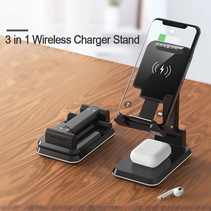 

15W Qi Fast Wireless Charger Stand For iPhone 13 12 11 Pro Max Mini XS XR X 8 Plus Airpods Pro Wireless Chargers For Samsung S20