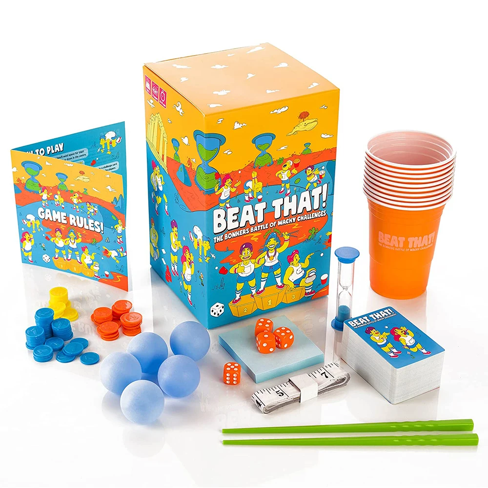 Beat That Game The Bonkers Battle of Wacky Challenges Family Party Game Adult Board Game Card Game Gift Toy Party
Beat That Game The Bonkers Battle of Wacky Challenges Family Party Game Adult Board Game Card Game Gift Toy Party