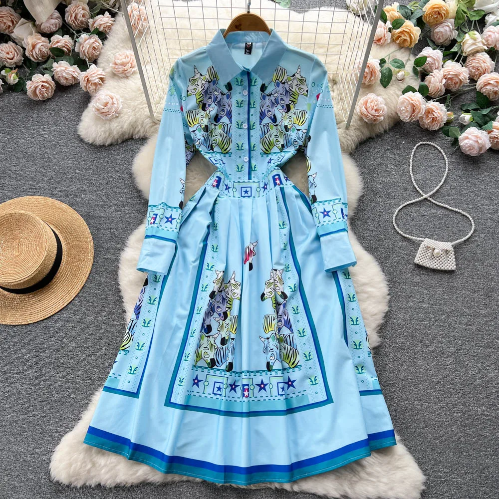 Runway Dresses Women Vintage Animals Printed Long Sleeve High Waist Designer Fashion 2023 Spring Summer Midi Vestidos Robe
Runway Dresses Women Vintage Animals Printed Long Sleeve High Waist Designer Fashion 2023 Spring Summer Midi Vestidos Robe