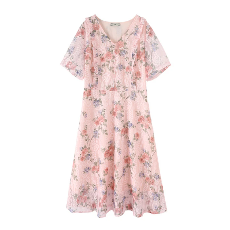 L-5XL 2022 Summer Dress Plus Size Women's Clothing Lace Flowers Beach Holiday Sundress Sweet A-Line Mesh Fabric 100kg
L-5XL 2022 Summer Dress Plus Size Women's Clothing Lace Flowers Beach Holiday Sundress Sweet A-Line Mesh Fabric 100kg