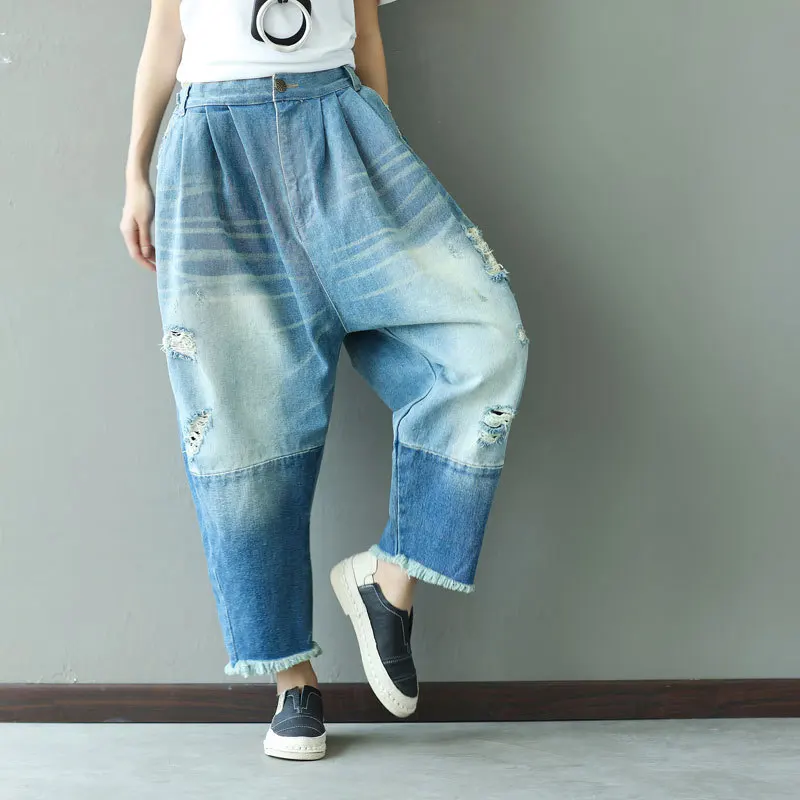SuperAen 2022 New Women's Oversized Wide-leg Pants Spliced Distressed Ripped Tassels Elastic Waist Jeans
SuperAen 2022 New Women's Oversized Wide-leg Pants Spliced Distressed Ripped Tassels Elastic Waist Jeans