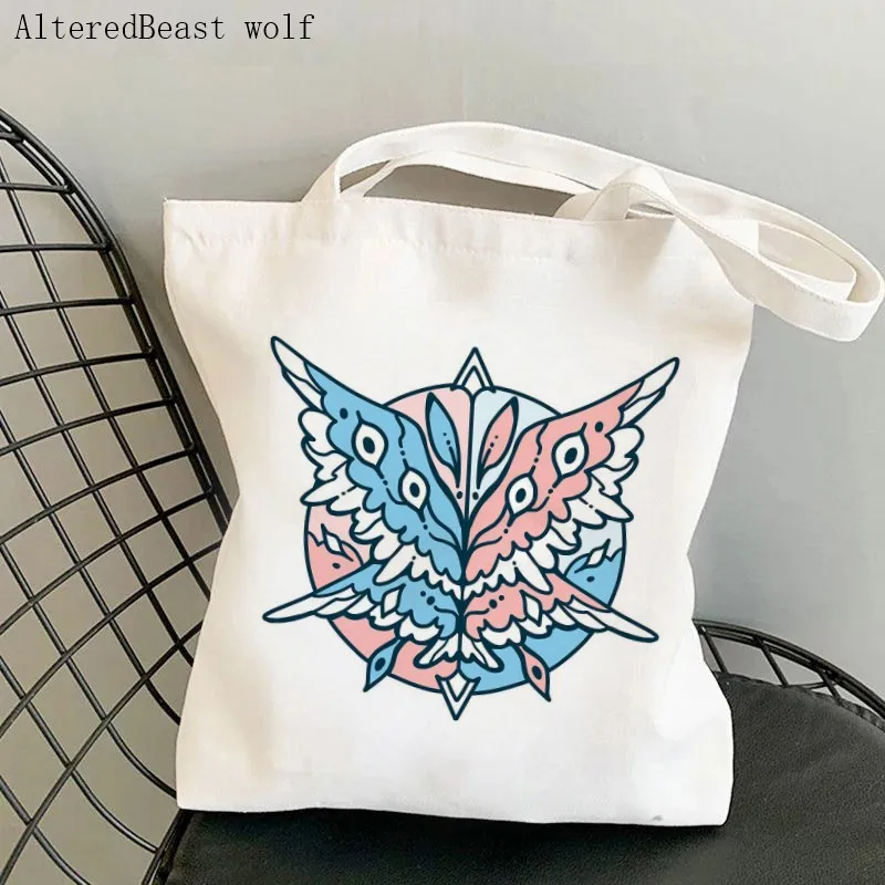 Fashion Women Shopper bag Transgender Seraph Printed Harajuku Shopping Canvas Shopper Bag girl handbag Tote Shoulder Lady Bag
Fashion Women Shopper bag Transgender Seraph Printed Harajuku Shopping Canvas Shopper Bag girl handbag Tote Shoulder Lady Bag