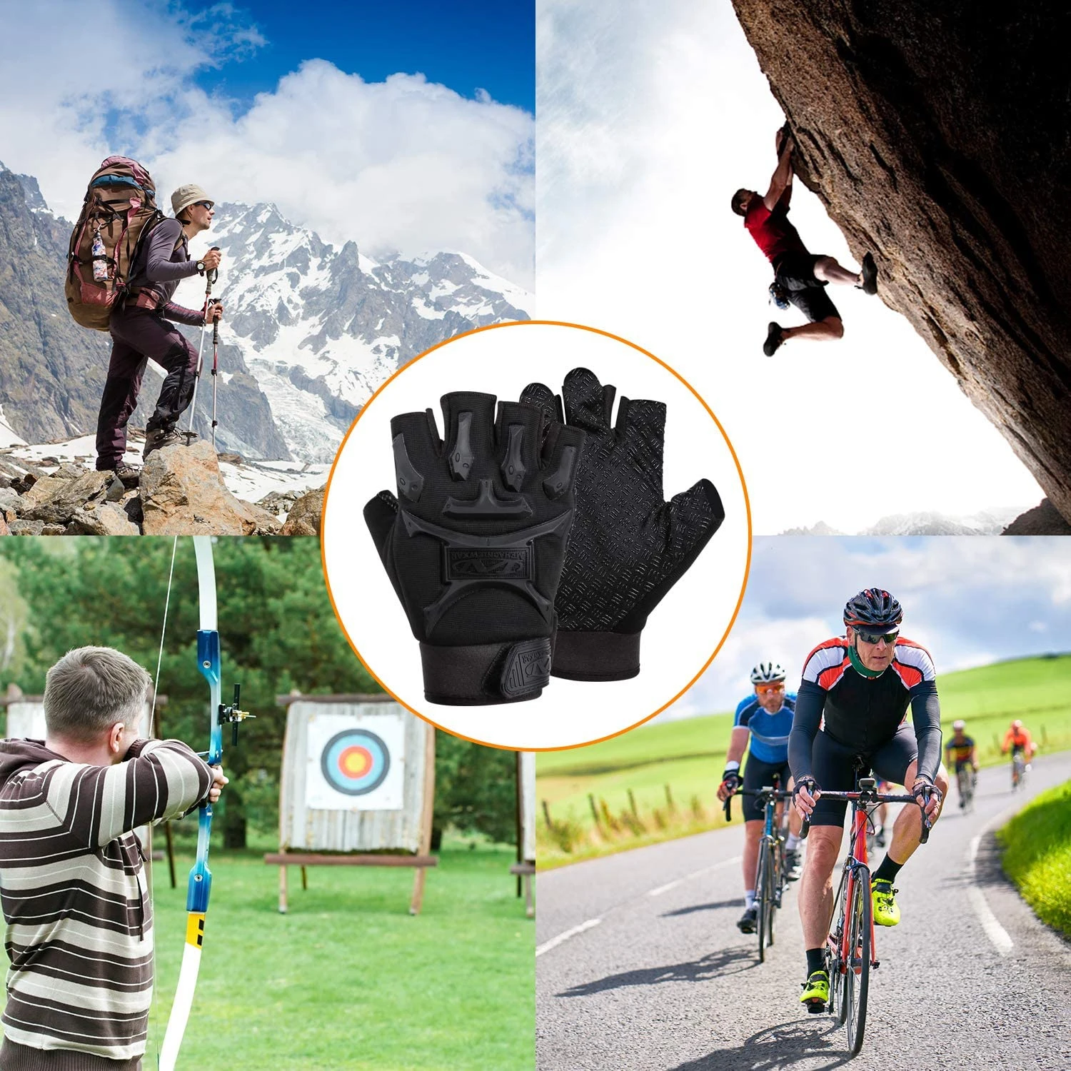 Cycling Gloves for Men's Mountain Riding Outdoor Sports Tactical Half Fingerless Non-Slip Wear-resistant Protection Mittens
Cycling Gloves for Men's Mountain Riding Outdoor Sports Tactical Half Fingerless Non-Slip Wear-resistant Protection Mittens