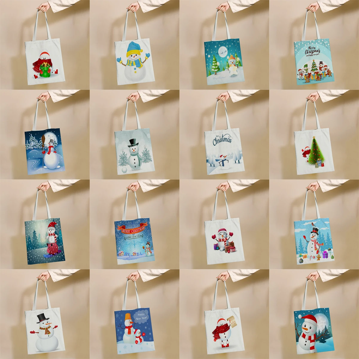 Cartoon Christmas Snowman Pattern Reusable Shopping Bag Canvas Tote Bags Printing Eco Bag Shopper Shoulder Bags
Cartoon Christmas Snowman Pattern Reusable Shopping Bag Canvas Tote Bags Printing Eco Bag Shopper Shoulder Bags