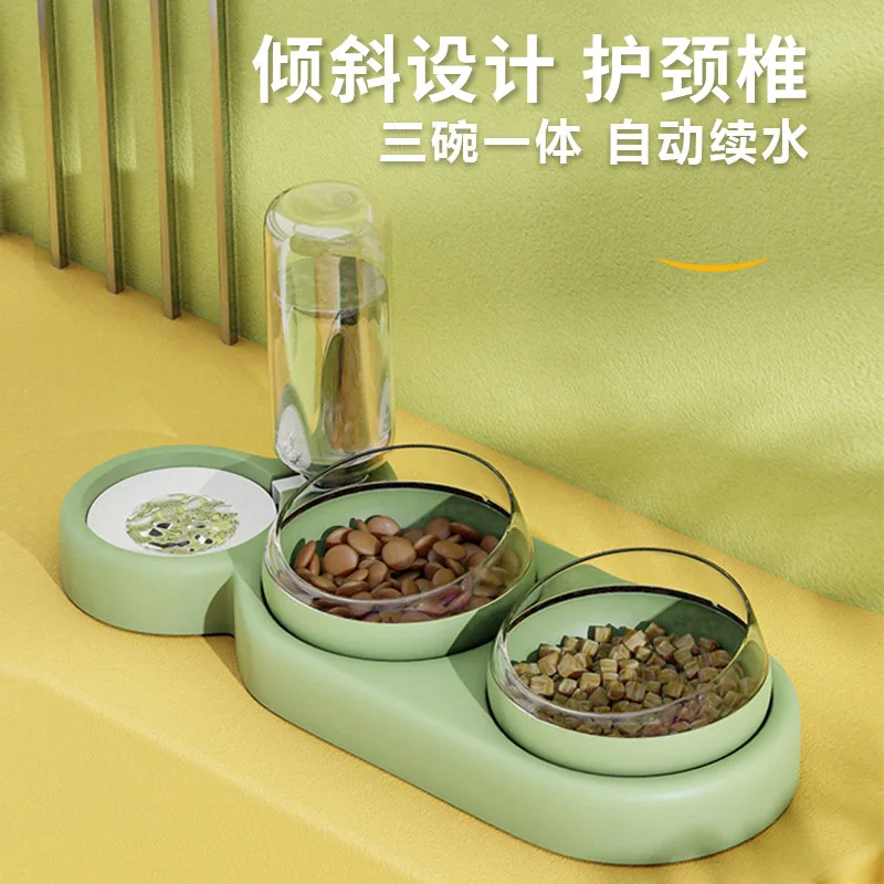 Pet Cat Three Bowl Neck Protection Automatic Feeder Water Storage Dispenser Pet Cat Food Bowl Splash-proof Water Pet Dog Feeder
Pet Cat Three Bowl Neck Protection Automatic Feeder Water Storage Dispenser Pet Cat Food Bowl Splash-proof Water Pet Dog Feeder