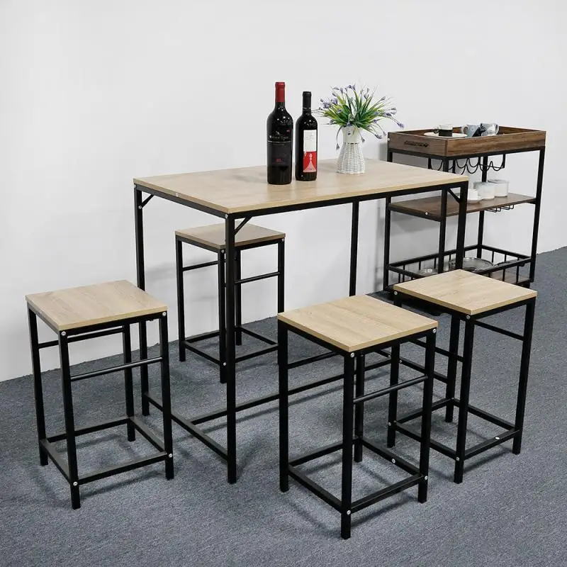 Set Of 1 Table + 4 Stools Bistro Bar Table Set Dinette With Footrest High Dining Chairs Kitchen Table Dinette Home Furniture HWC
Set Of 1 Table + 4 Stools Bistro Bar Table Set Dinette With Footrest High Dining Chairs Kitchen Table Dinette Home Furniture HWC