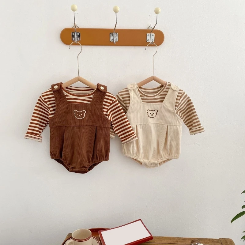 Baby Stripe Sweatshirt & Romper Pants 0-3Y Girls Boys Unisex Jumpsuits Infant Bear Embroidery Outfit Hip Wrap Sweater
Baby Stripe Sweatshirt & Romper Pants 0-3Y Girls Boys Unisex Jumpsuits Infant Bear Embroidery Outfit Hip Wrap Sweater