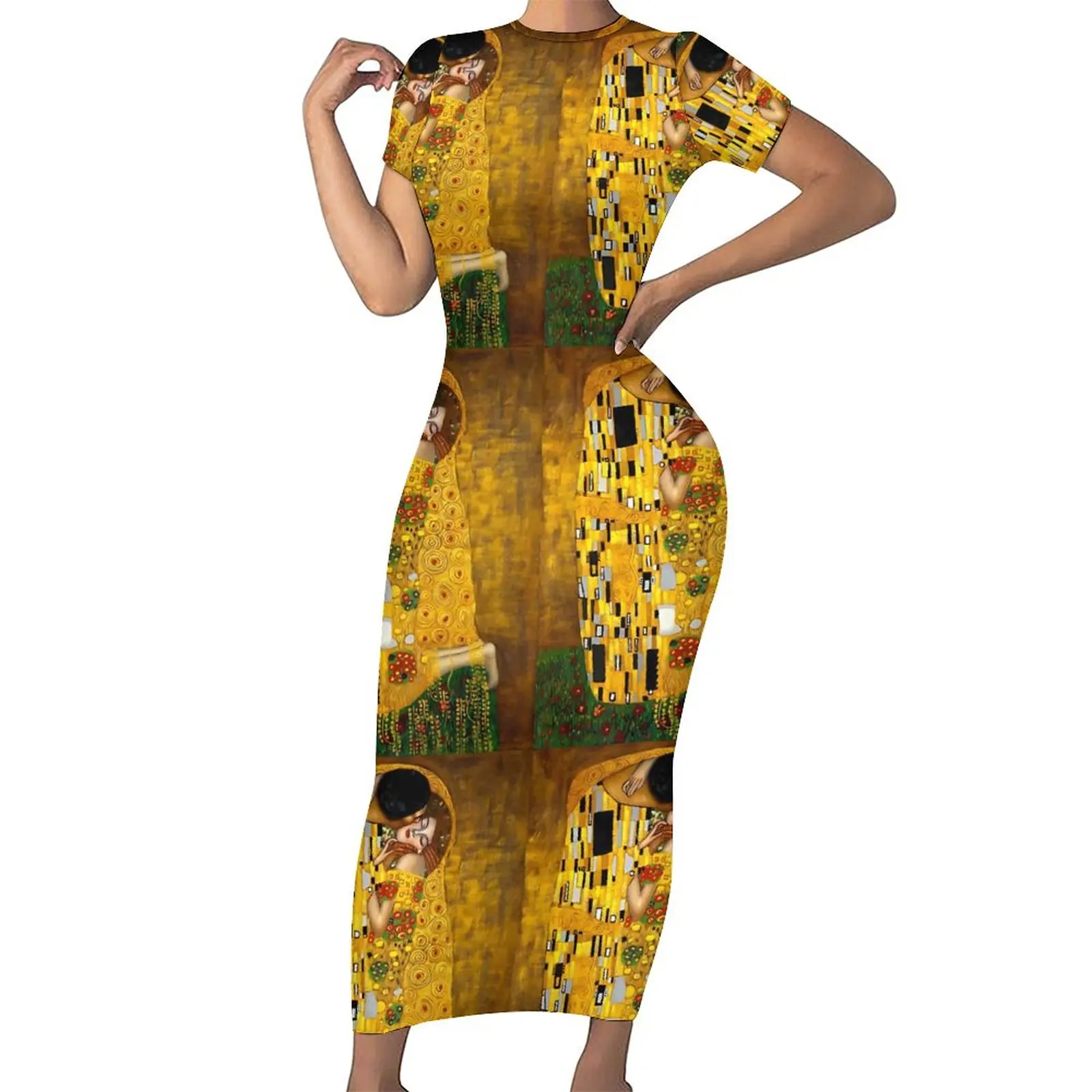 Женское платье с принтом поцелуй Gustav Klimt, сексуальные Макси-платья с коротким рукавом, корейское модное платье большого размера с принтом
Женское платье с принтом поцелуй Gustav Klimt, сексуальные Макси-платья с коротким рукавом, корейское модное платье большого размера с принтом