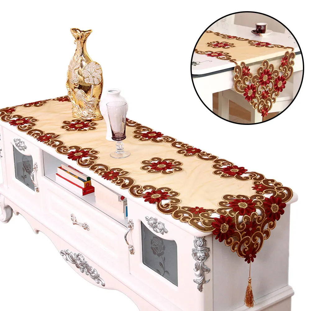 European Style Manual Hollow Embroidery Tablecloth Wedding Decoration Dining Table Countryside Style Home Decor Table Runner
European Style Manual Hollow Embroidery Tablecloth Wedding Decoration Dining Table Countryside Style Home Decor Table Runner