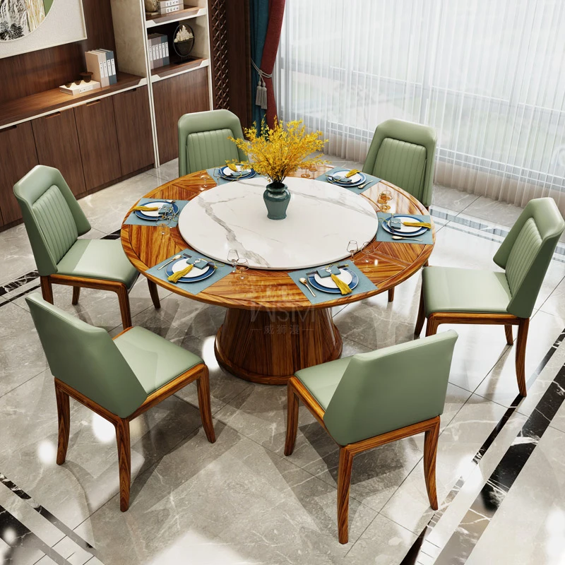Ebony New Chinese Solid Wood Dining Table Dining Table Modern Luxury Marble Table Round Table and Chair Combination
Ebony New Chinese Solid Wood Dining Table Dining Table Modern Luxury Marble Table Round Table and Chair Combination