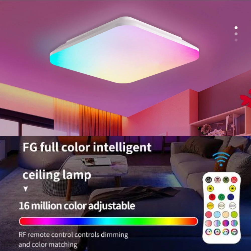 RGBCW Square LED Ceiling Light 220V With Remote Dimmable Bedroom Living Room Ambient Light
RGBCW Square LED Ceiling Light 220V With Remote Dimmable Bedroom Living Room Ambient Light