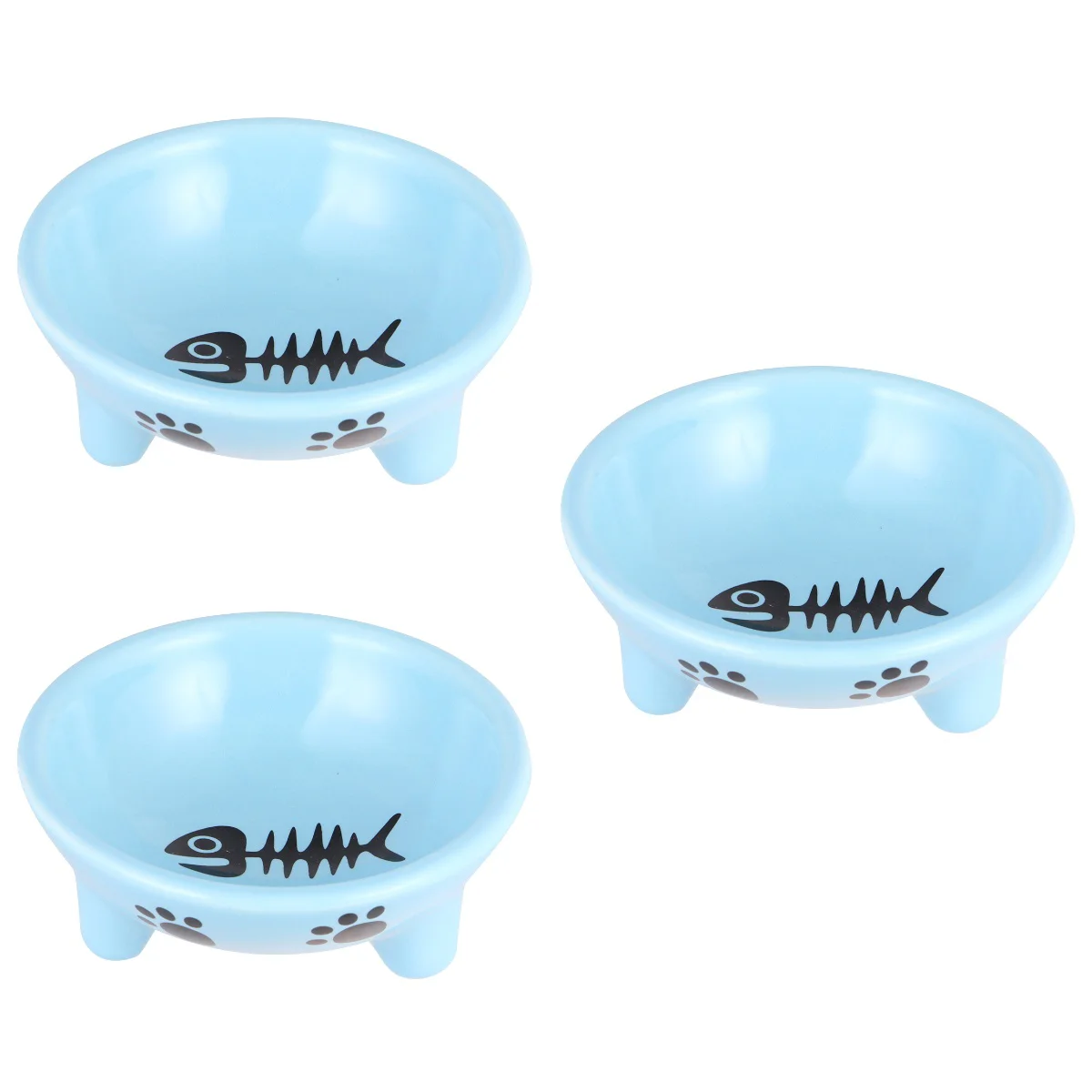3pcs Three-legged Ceramics Bowl Fish Bone Pattern Food Feeding Bowl Pet Feeder Pet Supplies for Dog Cat (Blue)
3pcs Three-legged Ceramics Bowl Fish Bone Pattern Food Feeding Bowl Pet Feeder Pet Supplies for Dog Cat (Blue)