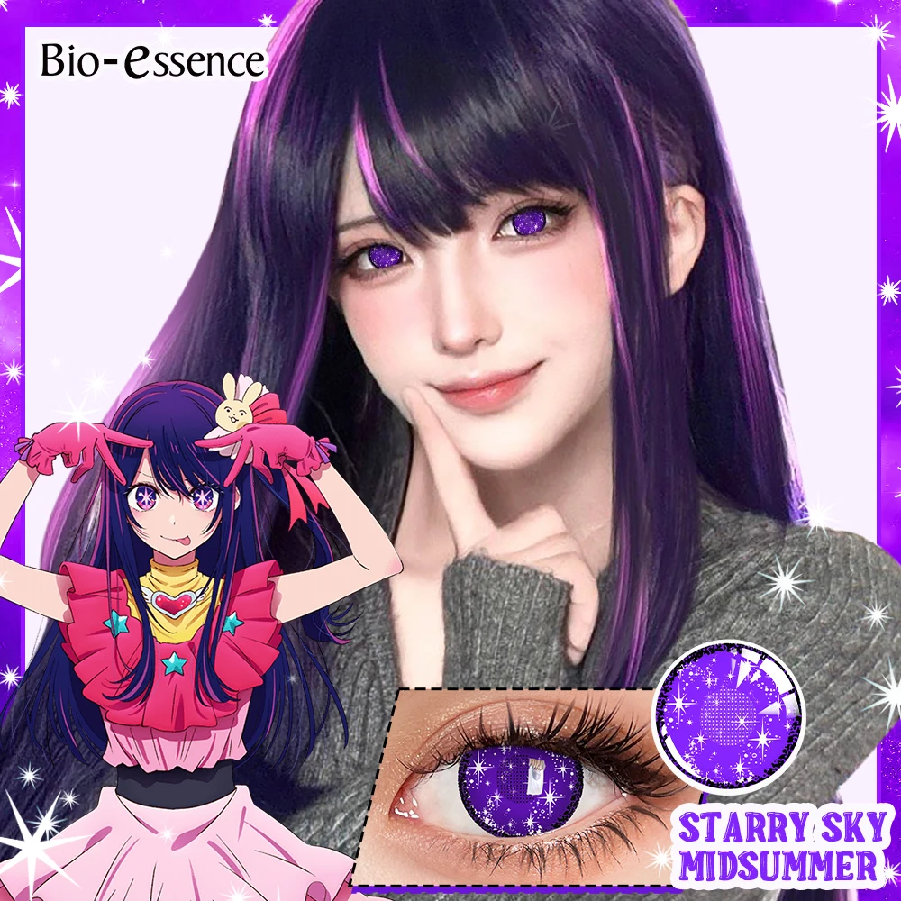 

Bio-essence 1 Pair Cosplay Contact Lenses Oshi No Ko Cosplay Ai Hoshino Rubi Ruby Akuamarin Kana Cosplay Pink Lenses Anime Lense