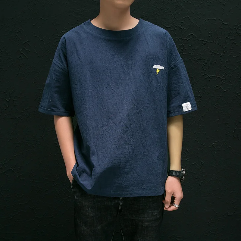 Chinese style summer men's imitation linen short sleeve casual T-shirt plus fat loose thin body marlet
Chinese style summer men's imitation linen short sleeve casual T-shirt plus fat loose thin body marlet