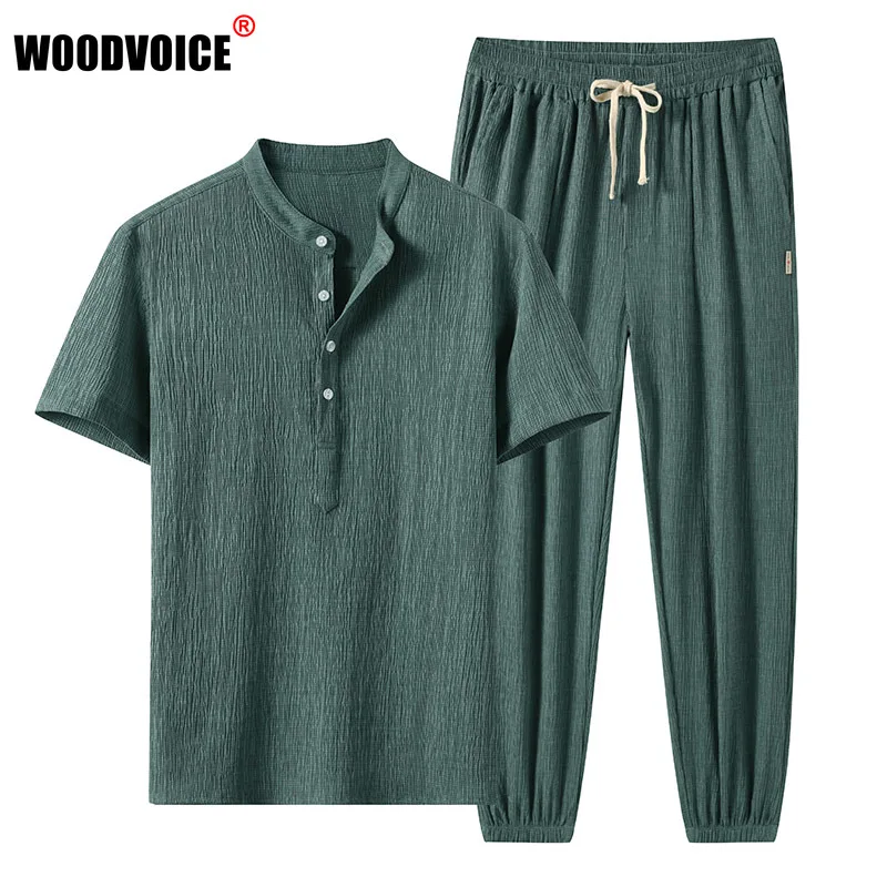 Men T-shirt + pants Sets Summer New Men's Fashion Casual Pure Ice Silk Linen Two-Piece Two-Piece Set Trousers Home Suits Male
Men T-shirt + pants Sets Summer New Men's Fashion Casual Pure Ice Silk Linen Two-Piece Two-Piece Set Trousers Home Suits Male