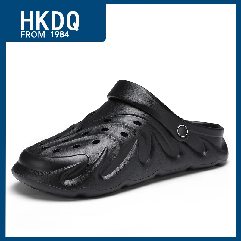 

HKDQ Fashion Lightweight EVA Men's Clogs Comfortable Summer Slippers For Men Wear resistance Non-slip Outdoor Beach Sandals Men