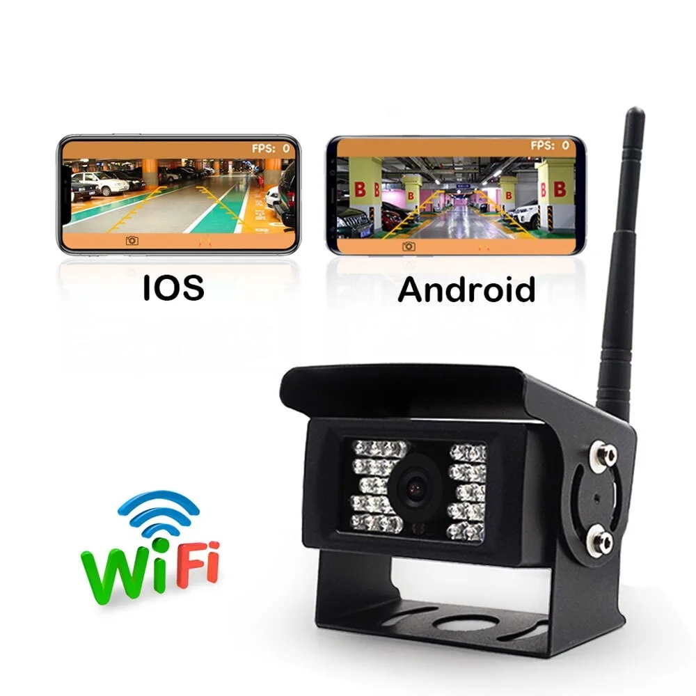 Truck Bus Forklift Excavator Wireless WIFI Rear view Reverse Camera 12V-24V Support Andorid and IOS Phone 100M Distance
Truck Bus Forklift Excavator Wireless WIFI Rear view Reverse Camera 12V-24V Support Andorid and IOS Phone 100M Distance