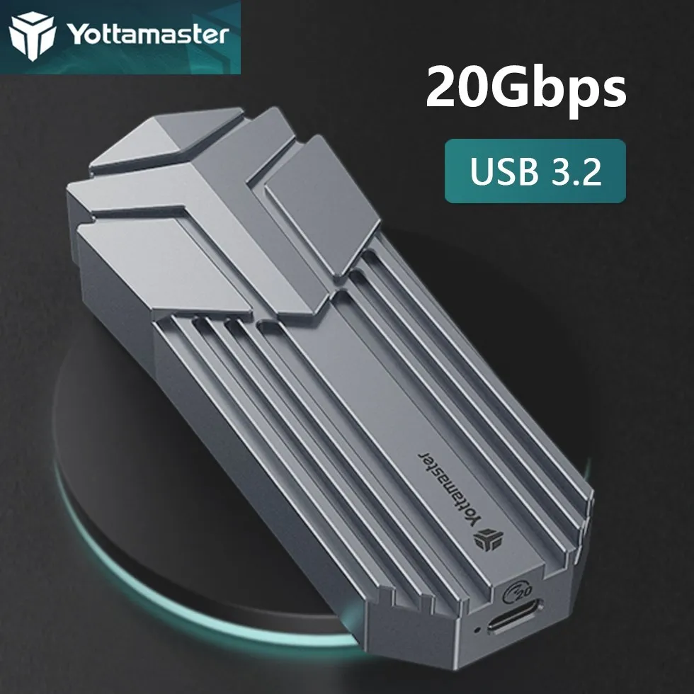 Yottamaster 20Gbps SSD External Case Type C M.2 NVMe Enclosure USB 3.2 Gen2 M2 Solid State Drive Housing HD Storage Box for PC
Yottamaster 20Gbps SSD External Case Type C M.2 NVMe Enclosure USB 3.2 Gen2 M2 Solid State Drive Housing HD Storage Box for PC