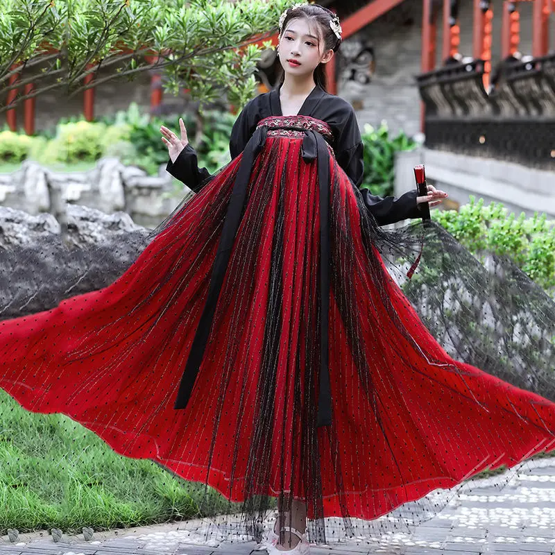 Tang Dynasty Classical Hanfu Robe Top+skirt Embroidery Mesh Women Stage Performance Party Prom Clothes Cosplay Vestidos
Tang Dynasty Classical Hanfu Robe Top+skirt Embroidery Mesh Women Stage Performance Party Prom Clothes Cosplay Vestidos