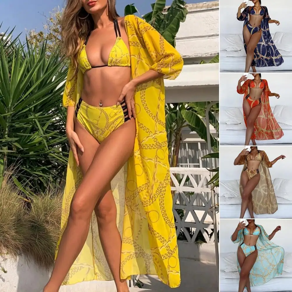 3Pcs/Set Bikini Set Halter Multi Sizes Wearable Lace Up Design Bathing Suit Women Bikini for Holiday
3Pcs/Set Bikini Set Halter Multi Sizes Wearable Lace Up Design Bathing Suit Women Bikini for Holiday