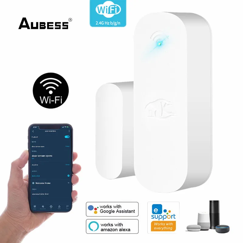 Aubess Беспроводной Wi-Fi датчик двери окна детектор E-Welink уведомления приложения для умного дома безопасности с Google Assistant
Aubess Беспроводной Wi-Fi датчик двери окна детектор E-Welink уведомления приложения для умного дома безопасности с Google Assistant