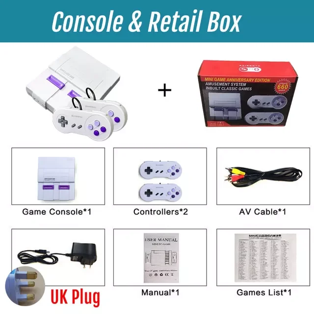 Super Classic Game Mini TV 8 Bit Family TV Video Game Console Built-in 660 Games Handheld Gaming Player Boy Birthday Gift
Super Classic Game Mini TV 8 Bit Family TV Video Game Console Built-in 660 Games Handheld Gaming Player Boy Birthday Gift
