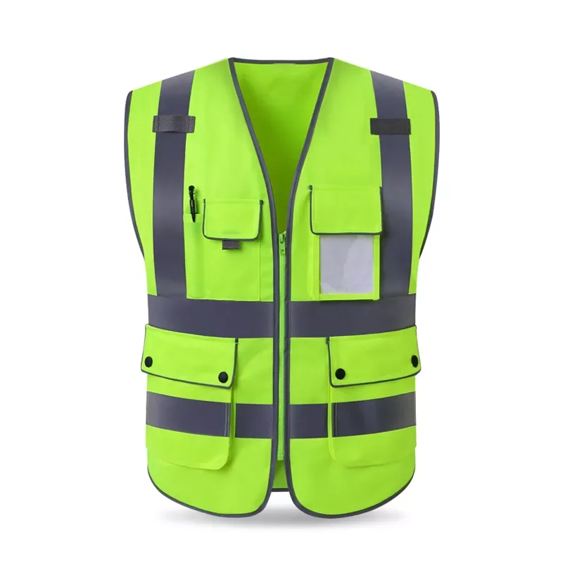 High Visibility Reflective Vest Zipper Front Safety Vest With Reflective Strips Construction Workwear Safety Reflective Vest
High Visibility Reflective Vest Zipper Front Safety Vest With Reflective Strips Construction Workwear Safety Reflective Vest