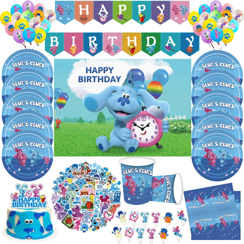 New Cartoon Blues Clues Theme Party Disposable Tableware Set Plates Gift Bag Cups Decorations Birthday Baby Shower Supplies
New Cartoon Blues Clues Theme Party Disposable Tableware Set Plates Gift Bag Cups Decorations Birthday Baby Shower Supplies